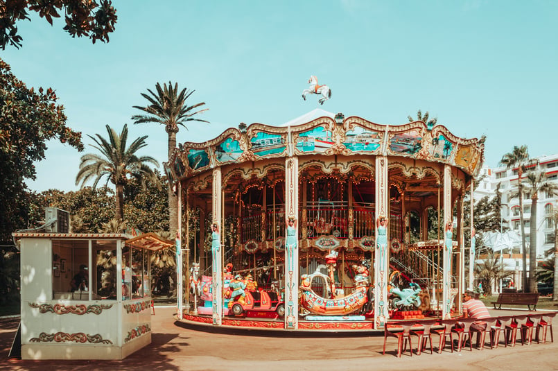 A Carousel in an Amusement Park